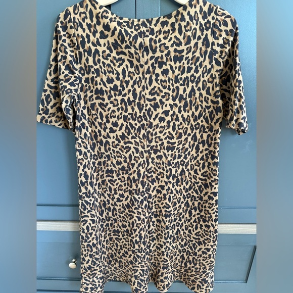 Lands End Leopard Print Short Sleeve Shift Dress • Small 6-8 - Picture 5 of 9